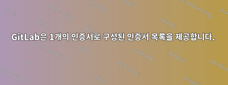 GitLab은 1개의 인증서로 구성된 인증서 목록을 제공합니다.