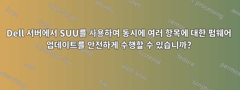 Dell 서버에서 SUU를 사용하여 동시에 여러 항목에 대한 펌웨어 업데이트를 안전하게 수행할 수 있습니까?