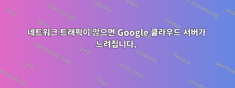 네트워크 트래픽이 많으면 Google 클라우드 서버가 느려집니다.