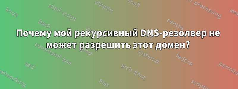 Почему мой рекурсивный DNS-резолвер не может разрешить этот домен?