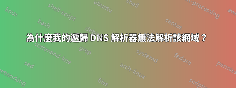 為什麼我的遞歸 DNS 解析器無法解析該網域？