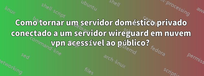 Como tornar um servidor doméstico privado conectado a um servidor wireguard em nuvem vpn acessível ao público? 