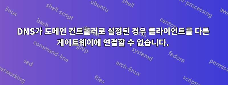 DNS가 도메인 컨트롤러로 설정된 경우 클라이언트를 다른 게이트웨이에 연결할 수 없습니다.