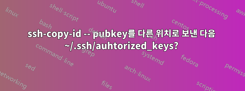 ssh-copy-id -- pubkey를 다른 위치로 보낸 다음 ~/.ssh/auhtorized_keys?