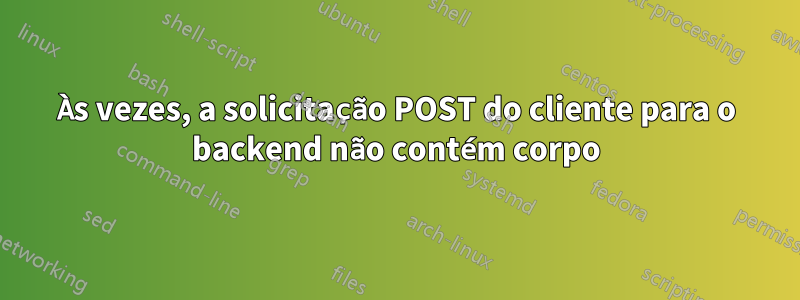 Às vezes, a solicitação POST do cliente para o backend não contém corpo