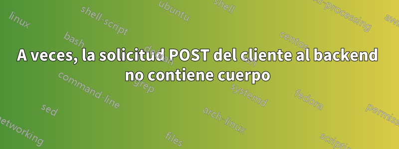 A veces, la solicitud POST del cliente al backend no contiene cuerpo