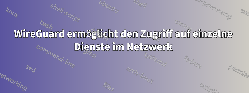 WireGuard ermöglicht den Zugriff auf einzelne Dienste im Netzwerk