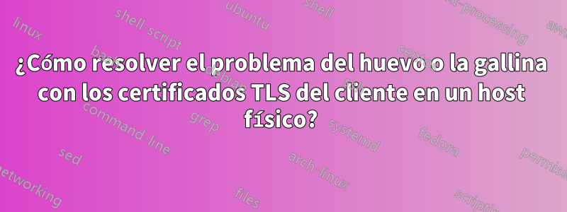 ¿Cómo resolver el problema del huevo o la gallina con los certificados TLS del cliente en un host físico?