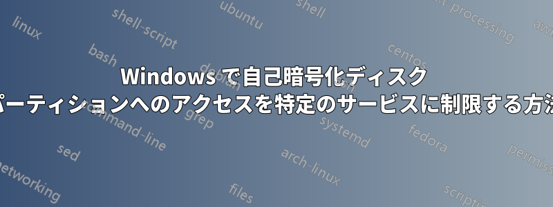 Windows で自己暗号化ディスク パーティションへのアクセスを特定のサービスに制限する方法