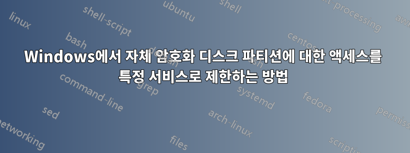 Windows에서 자체 암호화 디스크 파티션에 대한 액세스를 특정 서비스로 제한하는 방법