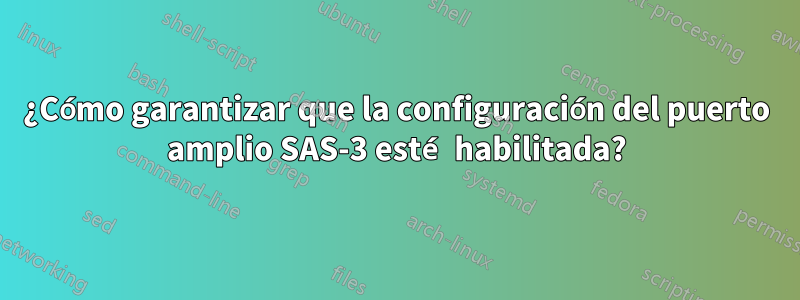 ¿Cómo garantizar que la configuración del puerto amplio SAS-3 esté habilitada?