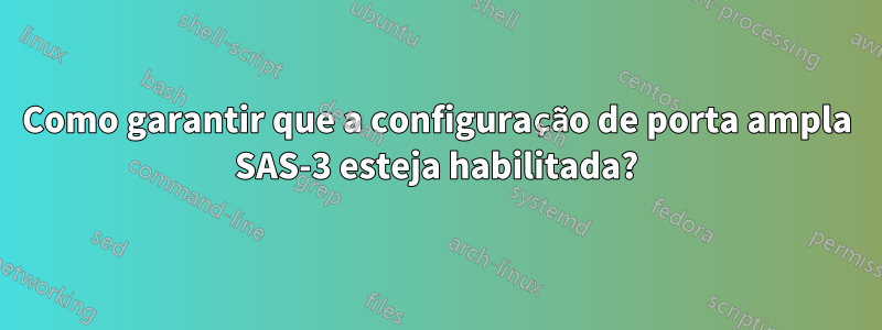 Como garantir que a configuração de porta ampla SAS-3 esteja habilitada?