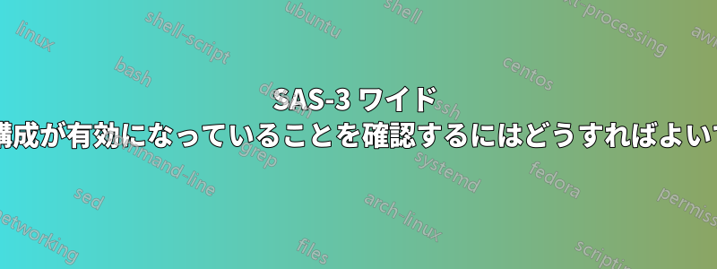 SAS-3 ワイド ポート構成が有効になっていることを確認するにはどうすればよいですか?