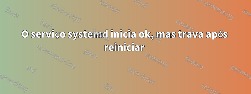 O serviço systemd inicia ok, mas trava após reiniciar