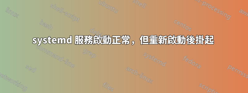 systemd 服務啟動正常，但重新啟動後掛起