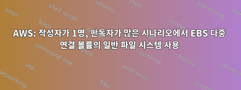 AWS: 작성자가 1명, 판독자가 많은 시나리오에서 EBS 다중 연결 볼륨의 일반 파일 시스템 사용