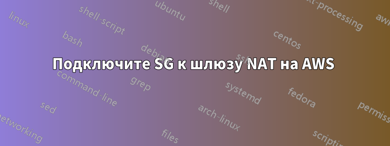 Подключите SG к шлюзу NAT на AWS