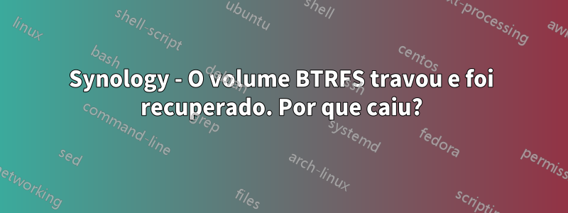 Synology - O volume BTRFS travou e foi recuperado. Por que caiu?