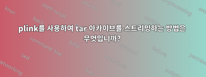 plink를 사용하여 tar 아카이브를 스트리밍하는 방법은 무엇입니까?