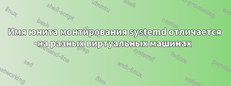 Имя юнита монтирования systemd отличается на разных виртуальных машинах