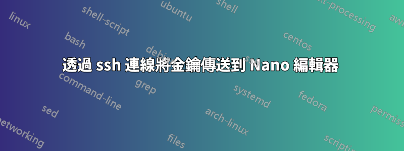 透過 ssh 連線將金鑰傳送到 Nano 編輯器