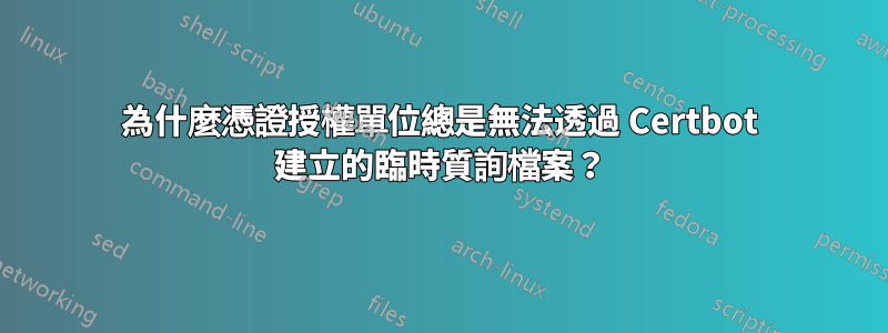 為什麼憑證授權單位總是無法透過 Certbot 建立的臨時質詢檔案？