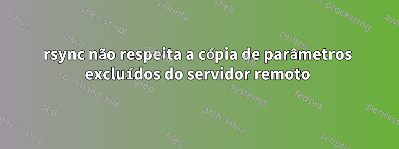 rsync não respeita a cópia de parâmetros excluídos do servidor remoto