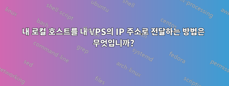 내 로컬 호스트를 내 VPS의 IP 주소로 전달하는 방법은 무엇입니까?