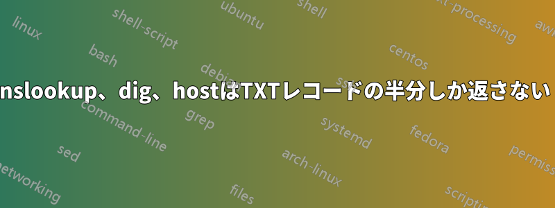 nslookup、dig、hostはTXTレコードの半分しか返さない