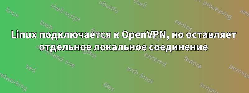 Linux подключается к OpenVPN, но оставляет отдельное локальное соединение