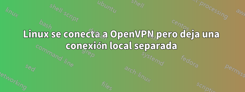 Linux se conecta a OpenVPN pero deja una conexión local separada