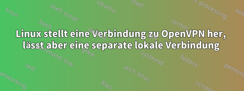 Linux stellt eine Verbindung zu OpenVPN her, lässt aber eine separate lokale Verbindung