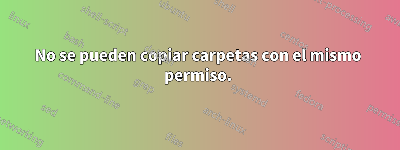 No se pueden copiar carpetas con el mismo permiso.