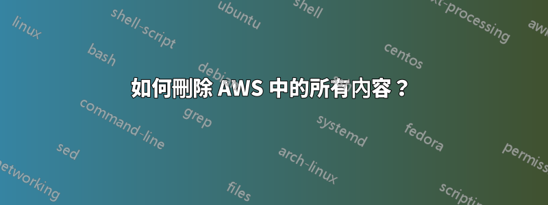 如何刪除 AWS 中的所有內容？