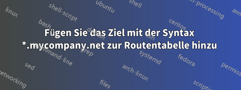 Fügen Sie das Ziel mit der Syntax *.mycompany.net zur Routentabelle hinzu