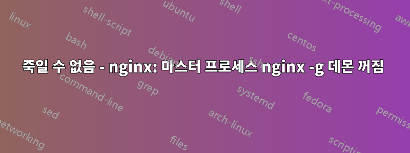 죽일 수 없음 - nginx: 마스터 프로세스 nginx -g 데몬 꺼짐