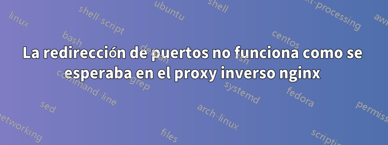 La redirección de puertos no funciona como se esperaba en el proxy inverso nginx