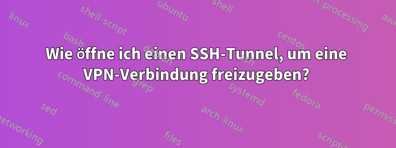 Wie öffne ich einen SSH-Tunnel, um eine VPN-Verbindung freizugeben?