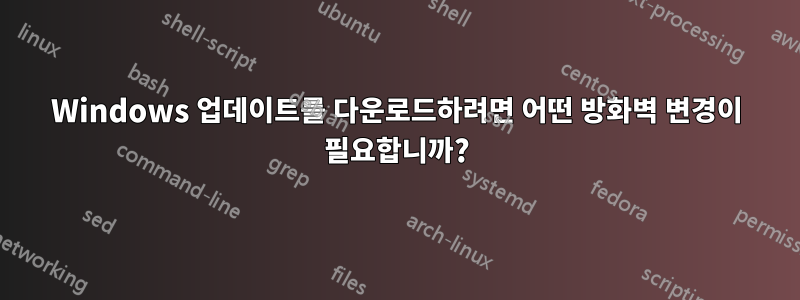 Windows 업데이트를 다운로드하려면 어떤 방화벽 변경이 필요합니까?