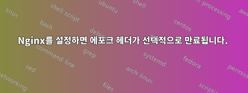 Nginx를 설정하면 에포크 헤더가 선택적으로 만료됩니다.