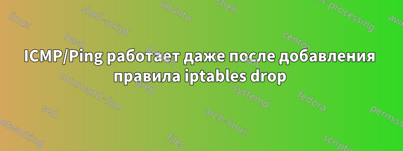 ICMP/Ping работает даже после добавления правила iptables drop