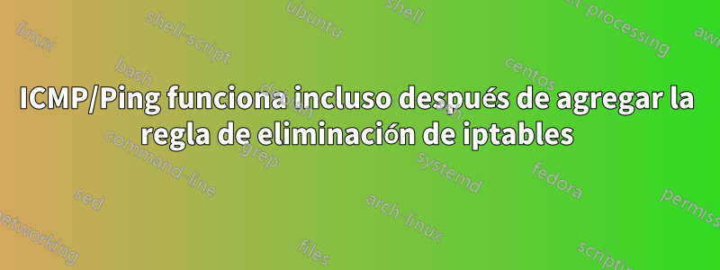 ICMP/Ping funciona incluso después de agregar la regla de eliminación de iptables