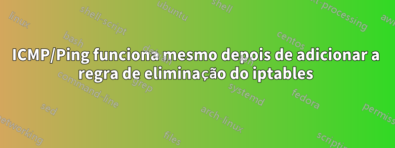 ICMP/Ping funciona mesmo depois de adicionar a regra de eliminação do iptables