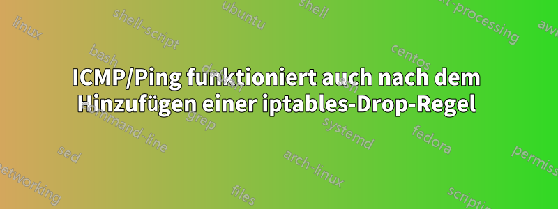 ICMP/Ping funktioniert auch nach dem Hinzufügen einer iptables-Drop-Regel