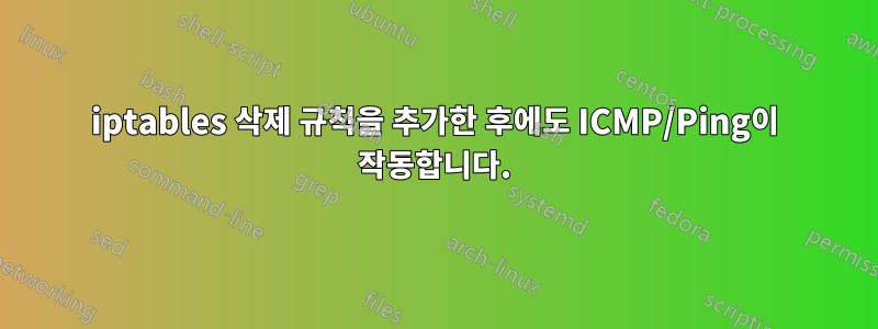 iptables 삭제 규칙을 추가한 후에도 ICMP/Ping이 작동합니다.