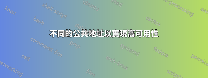 2 不同的公共地址以實現高可用性