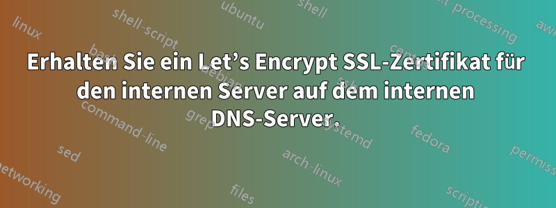 Erhalten Sie ein Let’s Encrypt SSL-Zertifikat für den internen Server auf dem internen DNS-Server.