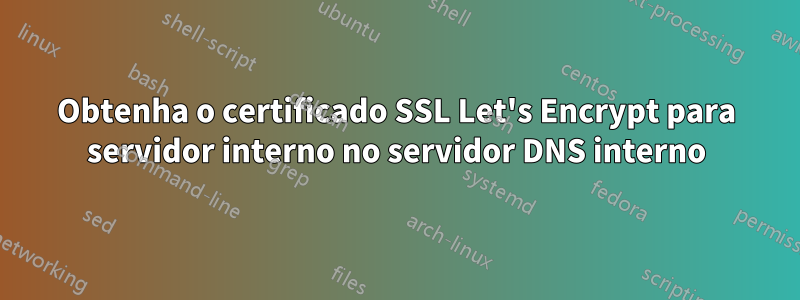 Obtenha o certificado SSL Let's Encrypt para servidor interno no servidor DNS interno