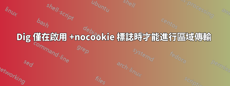 Dig 僅在啟用 +nocookie 標誌時才能進行區域傳輸