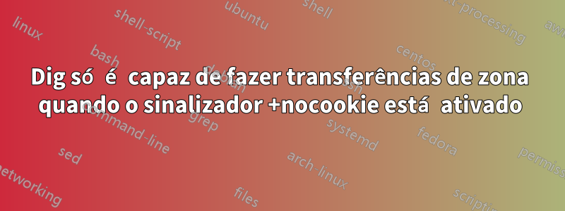 Dig só é capaz de fazer transferências de zona quando o sinalizador +nocookie está ativado